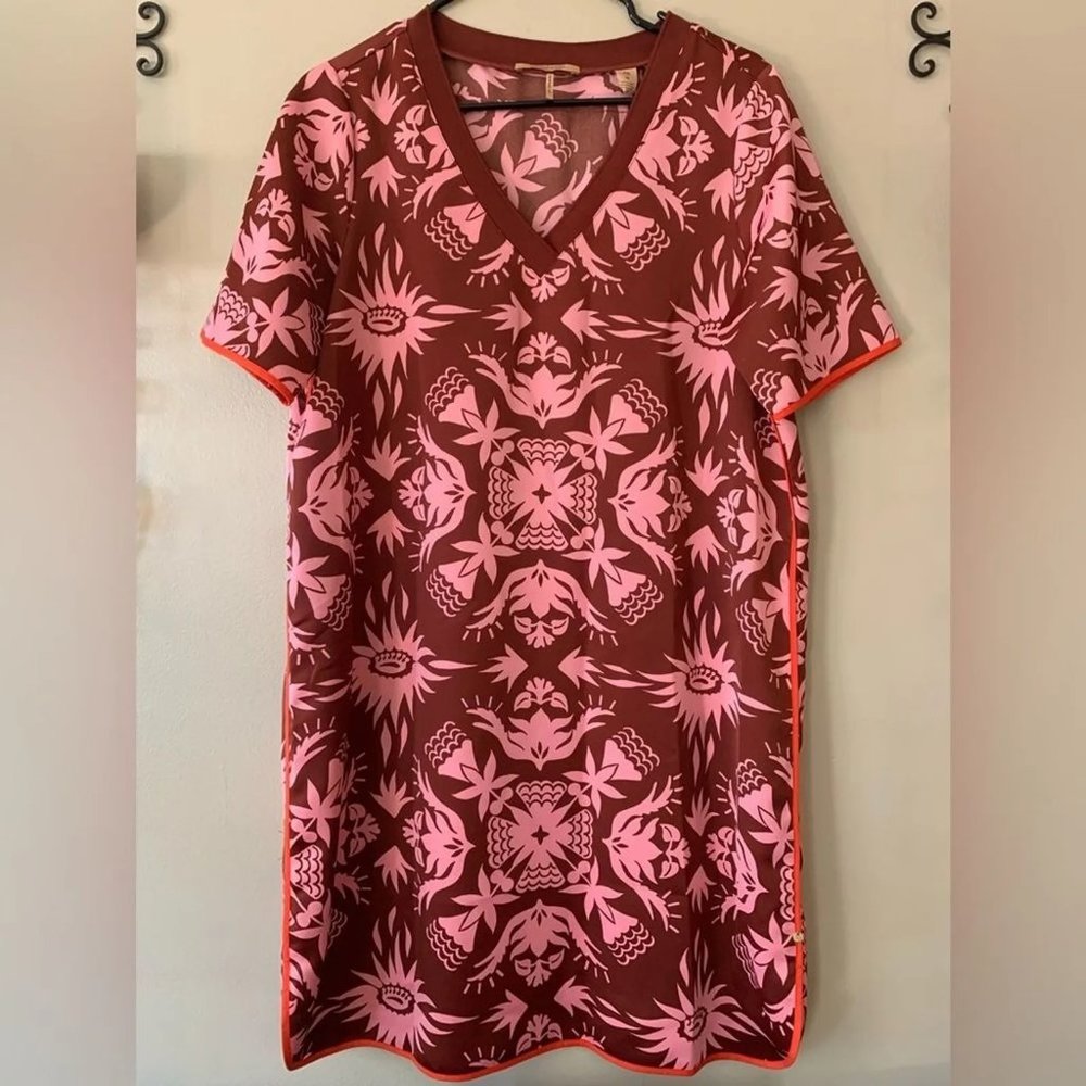 NWT Scotch & Soda Pink & Mauve Mason Pullover Short Sleeve Shift Dress Size M